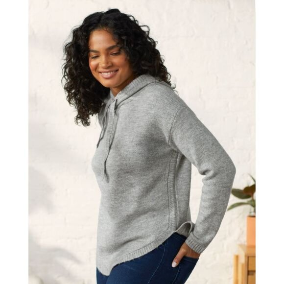 UpWest Curved Hem Sweater Hoodie - Picture 2 of 7